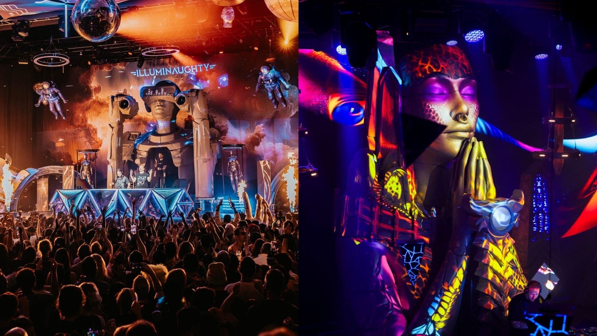 A side-by-side of our last years Illuminaughty theme called "Entropy" and this year's theme "Solace"